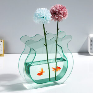 Light Luxury Transparent Acrylic Vase｜Dried Flowers and Fresh Flowers Mini Fish Tank Two-in-One